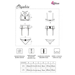 Livco Corsetti Fashion - Majalesa Lc 90526 Soutien-Gorge + Jarretière + Culotte Noir L/Xl
